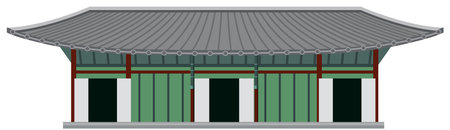 Ancient traditional Korean building illustrationのイラスト素材