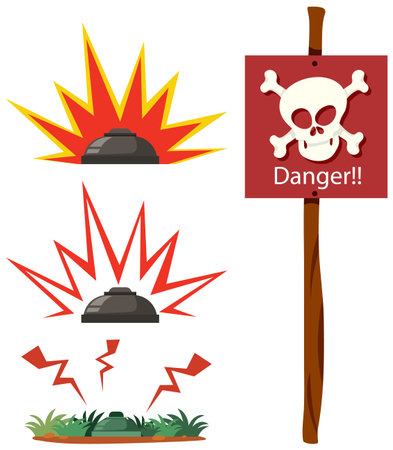 International Day for Mine Awareness Elements illustrationのイラスト素材