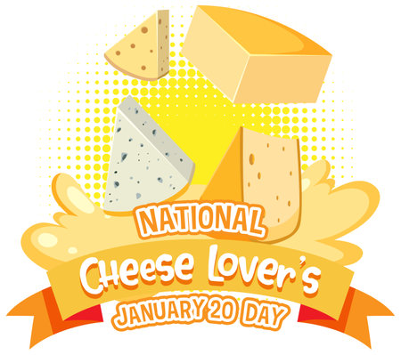 National Cheese Lovers Day Banner Design illustrationのイラスト素材