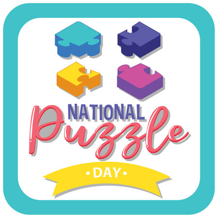 National Puzzle Day Banner Design illustrationのイラスト素材