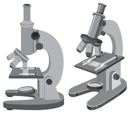 Set of microscope isolated illustrationのイラスト素材