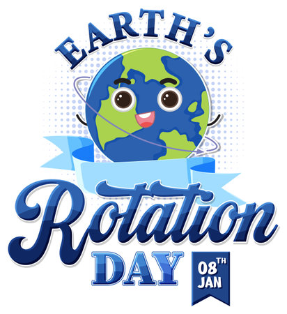 Happy earths rotation day banner design illustrationのイラスト素材