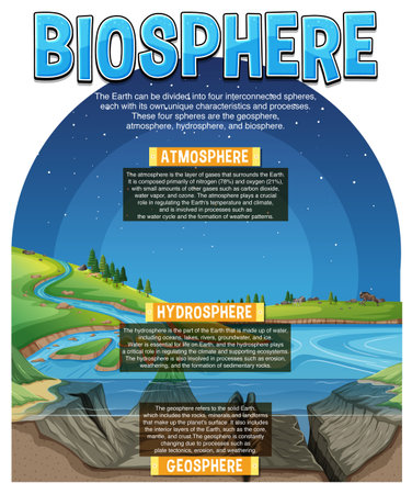 Biosphere Ecology Infographic for Learning illustrationのイラスト素材