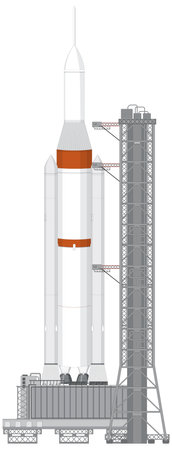 Rocket Launch Scaffolding Vector illustrationのイラスト素材