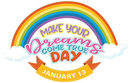 Make Your Dreams Come True Banner Design illustrationのイラスト素材