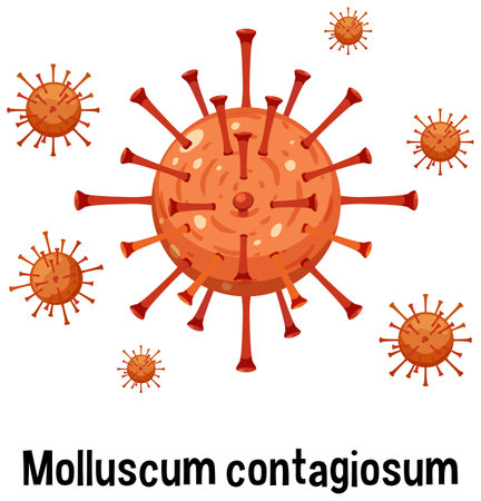 Molluscum contagiosum with text illustrationのイラスト素材