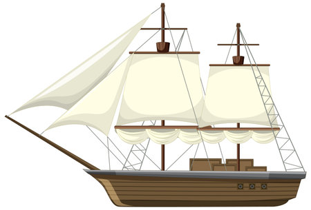 The barque on the white background illustrationのイラスト素材