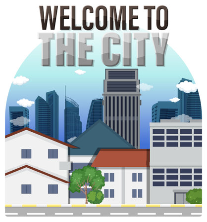 Welcome to the city vector illustrationのイラスト素材