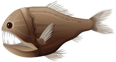 Deep sea creatures fangtooth fish illustrationのイラスト素材
