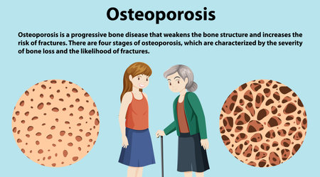 Bone Density and Osteoporosis Vector illustrationのイラスト素材