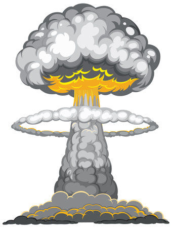 Atomic bomb mushroom cloud illustrationのイラスト素材