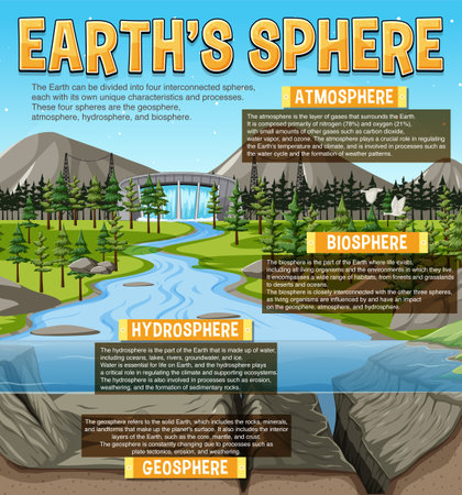 Diagram showing Earths Sphere illustrationのイラスト素材