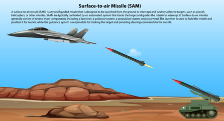 Surface to air Missile (SAM) illustrationのイラスト素材
