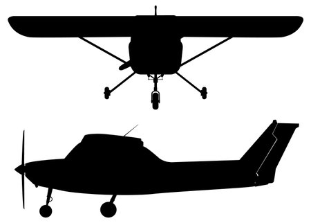 Light Aircraft Silhouette Vector Design illustrationのイラスト素材