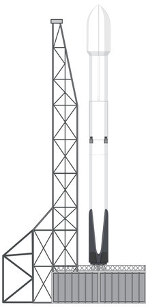 Rocket Launch Scaffolding or Launchpads Vector illustrationのイラスト素材