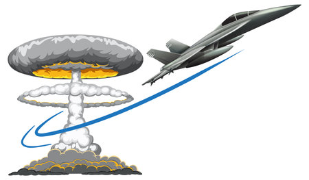 Jet Plane Flying in the Sky illustrationのイラスト素材