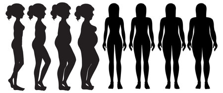 A Set of Woman Body Silhouette illustrationのイラスト素材