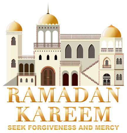 Ramadan Kareem Poster Vector illustrationのイラスト素材