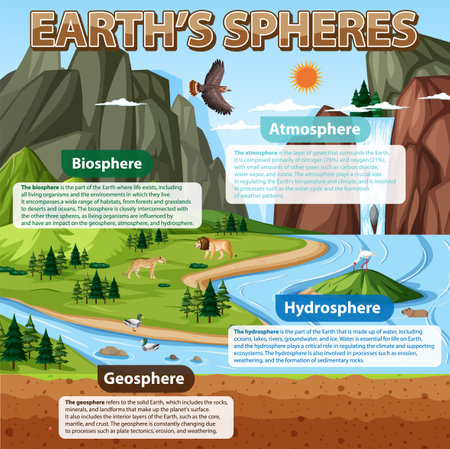 Diagram showing Earths Sphere illustrationのイラスト素材