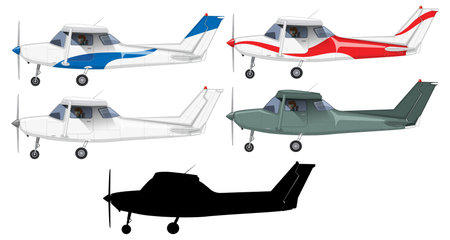 Side View of Light Aircraft illustrationのイラスト素材