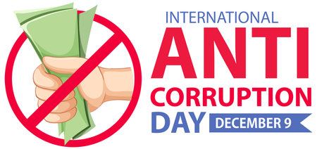 International anti corruption day December icon banner illustrationのイラスト素材