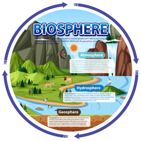 Biosphere Ecology Infographic for Learning illustrationのイラスト素材