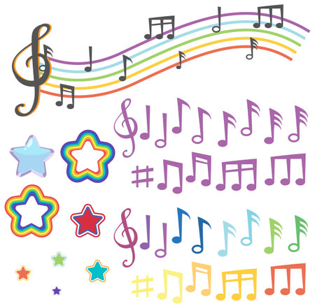 Set of rainbow sign and symbol illustrationのイラスト素材
