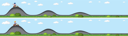 Kinetic and Potential Energy Concept illustrationのイラスト素材