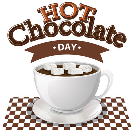 Hot Chocolate Day Banner Design illustrationのイラスト素材