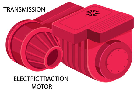 Electric Traction Motor Vector illustrationのイラスト素材