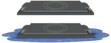 Launch pad for rockets vector illustrationのイラスト素材