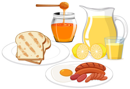 Vibrant Healthy Meal Vector Collection illustrationのイラスト素材