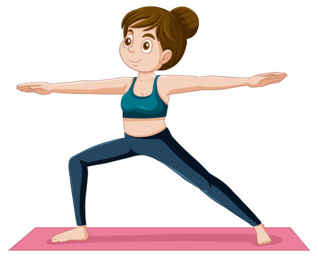 Puberty Girl Doing Yoga illustrationのイラスト素材