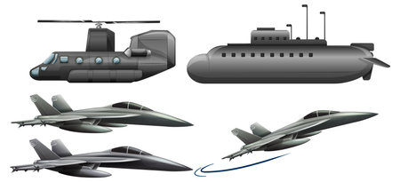 Set of Military Aircrafts illustrationのイラスト素材