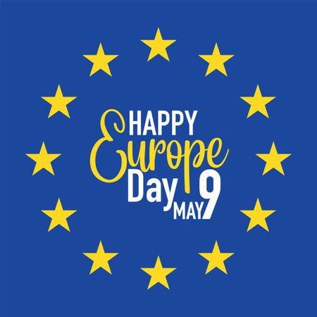 Happy Europe Day Vector Design for Banner or Poster illustrationのイラスト素材