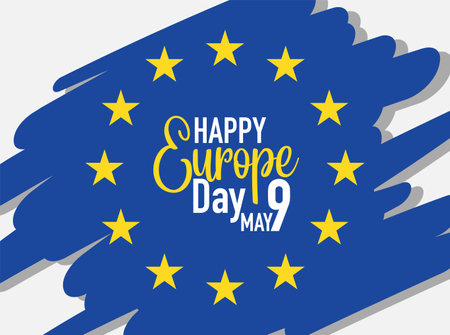 Happy Europe Day Vector Design for Banner or Poster illustrationのイラスト素材