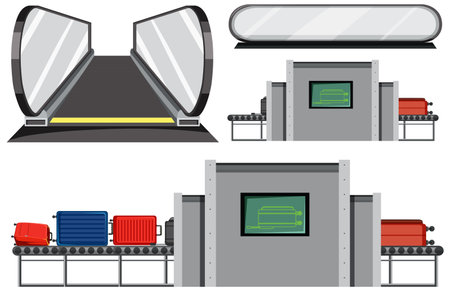Airport Baggage Scanner Vector illustrationのイラスト素材
