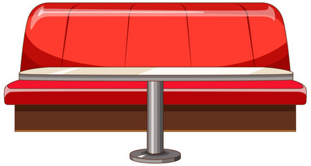 American retro dining sofa isolated illustrationのイラスト素材