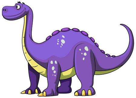 Brachiosaurus cartoon character isolated illustrationのイラスト素材