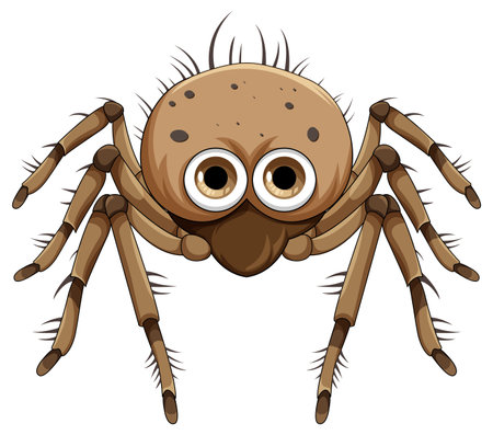 Black spider cartoon isolated illustrationのイラスト素材