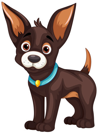 Cute dog cartoon character standing illustrationのイラスト素材