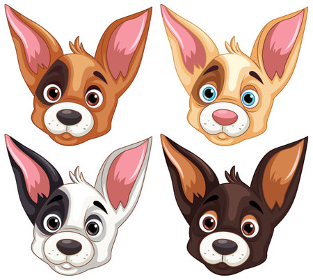 Cute dog face cartoon isolated illustrationのイラスト素材