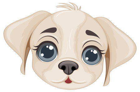 Cute dog face cartoon isolated illustrationのイラスト素材
