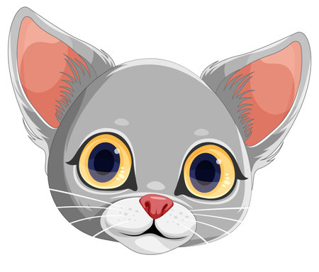 Cute cat face cartoon illustrationのイラスト素材
