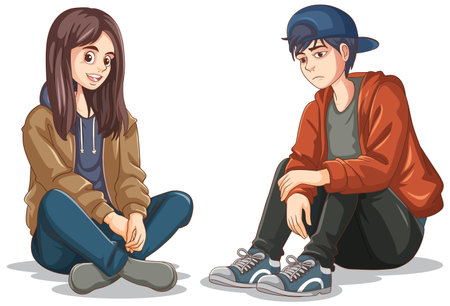Teenage with mental health concept illustrationのイラスト素材