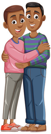 LGBT Gay Couple Men Vector illustrationのイラスト素材