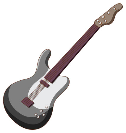 Isolated bass guitar musical instrument illustrationのイラスト素材