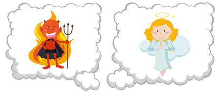 Good and bad thought isolated illustrationのイラスト素材