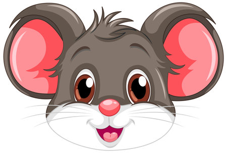 Cute rat face with smiley face illustrationのイラスト素材