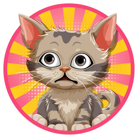 Cute cat cartoon character illustrationのイラスト素材